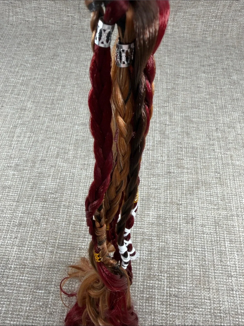 Boho Braided Clip-In Hair Extensions - Burgundy & Light Brown